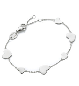 Giorgio Martello Armband mit Herzen 925 Silber 19 cm...