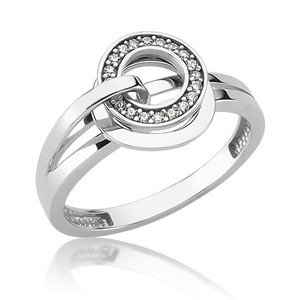 Goldhaus Silberring 584-R mit Zirkonia Steinen...