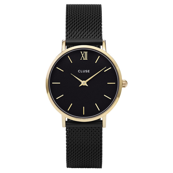 Minuit Gold Schwarz Mesh Armband CL30026 Produktbild