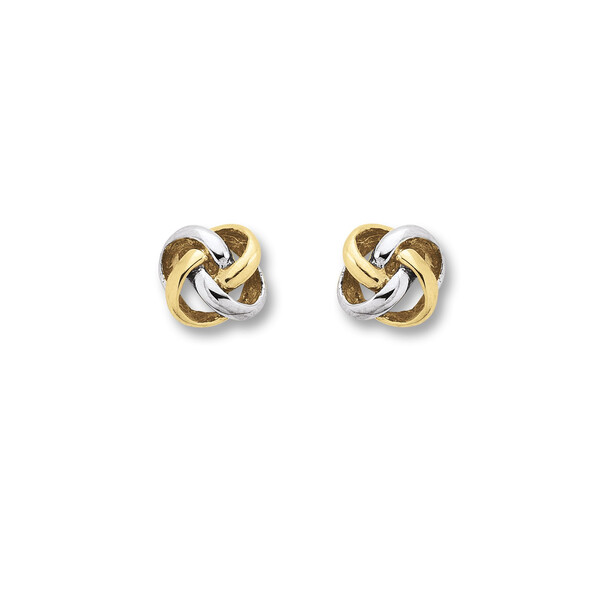 GH Ohrstecker Knoten in 333 Gelbgold teil-rhodiniert...