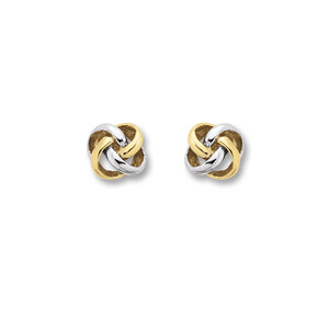 GH Ohrstecker Knoten in 333 Gelbgold teil-rhodiniert...