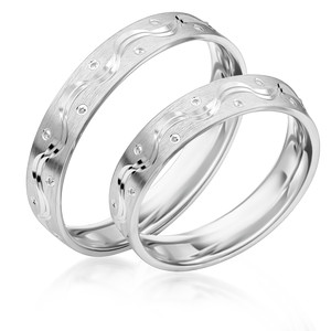 Paarringe Silber Eheringe mattiert 925 Gravur M/MZ06...