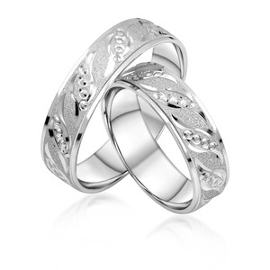 Paarringe Silber Eheringe poliert 925 Gravur Zirkonia...