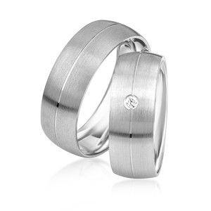 Paarringe Silber Eheringe lngsmattiert 925 Gravur...