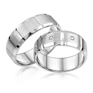 Paarringe Silber Eheringe lngsmattiert 925 Gravur...