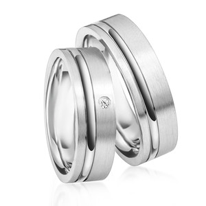 Paarringe Silber Eheringe lngsmattiert 925 Gravur...