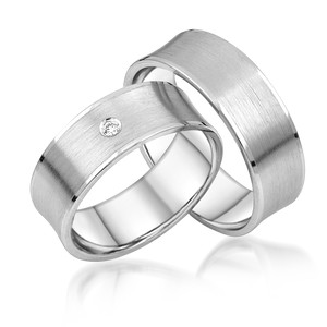 Paarringe Silber Eheringe lngsmattiert 925 Gravur...