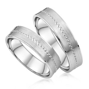 Paarringe Silber Eheringe mattiert 925 Gravur M/MZ011...