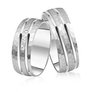 Paarringe Silber Eheringe lngsmattiert 925 Gravur...