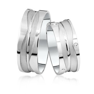 Paarringe Silber Eheringe sandmattiert 925 Gravur...