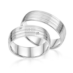 Paarringe Silber Eheringe lngsmattiert 925 Gravur...