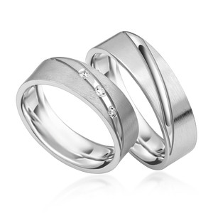 Paarringe Silber Eheringe lngsmattiert 925 Gravur...