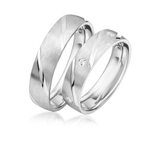 Paarringe Silber Eheringe lngsmattiert 925 Gravur...