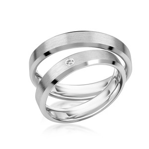 Paarringe Silber Eheringe lngsmatt 925 Gravur Zirkonia...