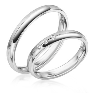 Paarringe Silber Eheringe lngsmattiert 925 Gravur...