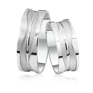 Paarringe Silber Eheringe sandmattiert 925 Gravur M/M13-0...