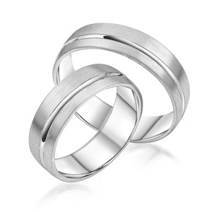 Paarringe Silber Eheringe lngsmattiert 925 Gravur M/M21...