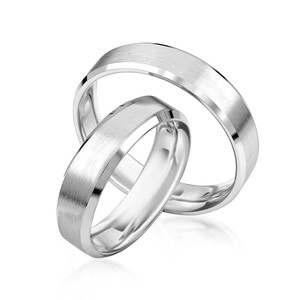 Paarringe Silber Eheringe lngsmattiert 925 Gravur M/M26...