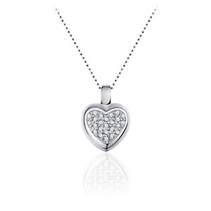 Herz Anhänger mit Zirkonia Stein 925 Sterling Silber...