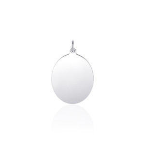 Gravur Platte poliert oval 925 Sterling SilberHELGI-P1059