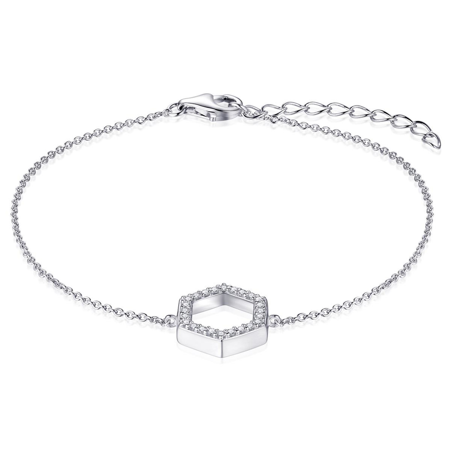 Damen Armband mit Herz 925 Sterling Silber rhodiniert | Silberarmbänder