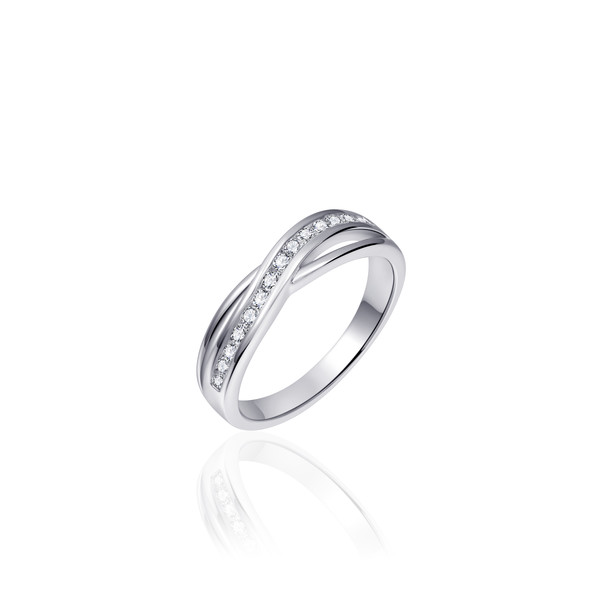 Damen Ring mit Zirkonia Steine Silber rhodiniert HELGI-R101