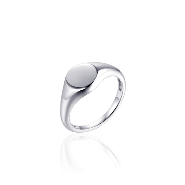 Damen Ring rund mit Gravur Möglichkeit 925 Sterling Silber rhodiniert HELGI-R403