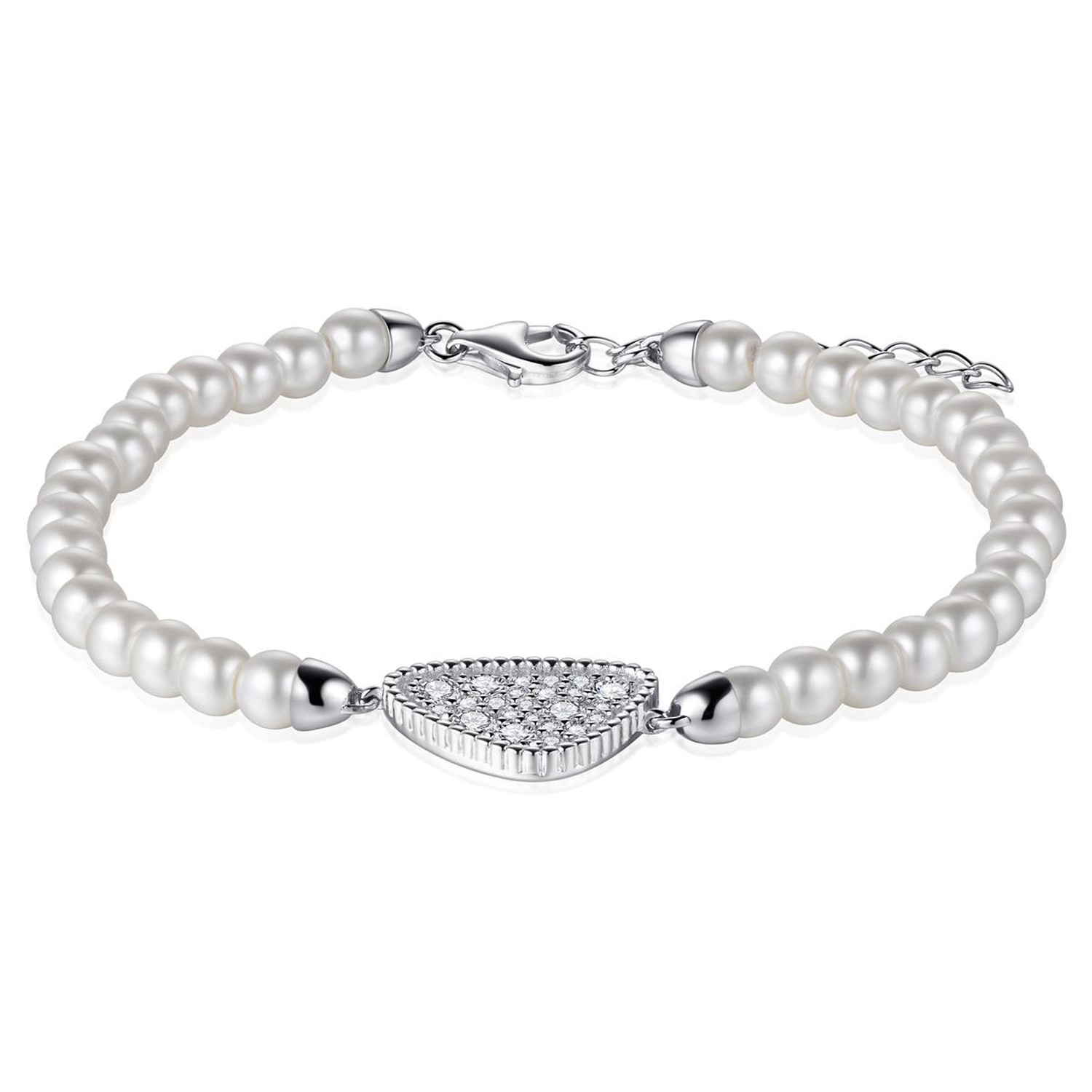 Damen Armband mit Perlen 925 Silber Zirkonia Sterling