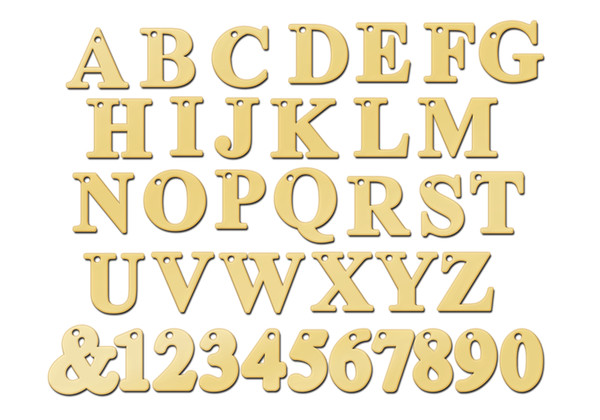Gelbgold Namenskette Buchstaben 33-36 cm