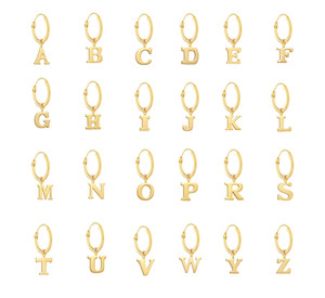 Creolen mit Buchstabe Gold 585/14 Karat