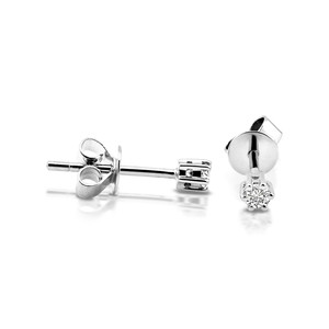 Solitär Ohrstecker in 585 Weißgold mit 0,10 ct. Brillanten
