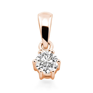 Solitär Anhänger in 585 Roségold mit 0,15 ct. Brillant