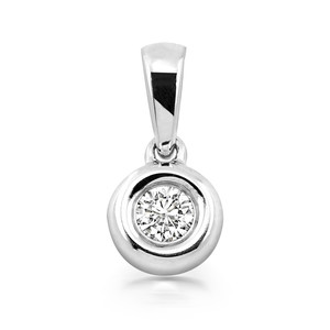 Solitär Anhänger in 585 Weißgold mit 0,05 ct. Brillanten