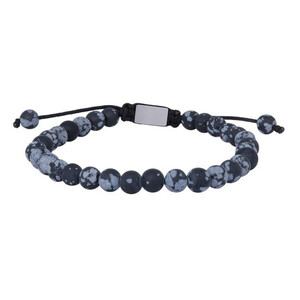 SON Armband matt Schneeflockenobsidian 19-25cm