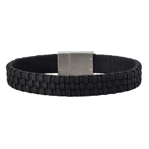 SON Armband schwarzes Kalbsleder 21cm 12mm