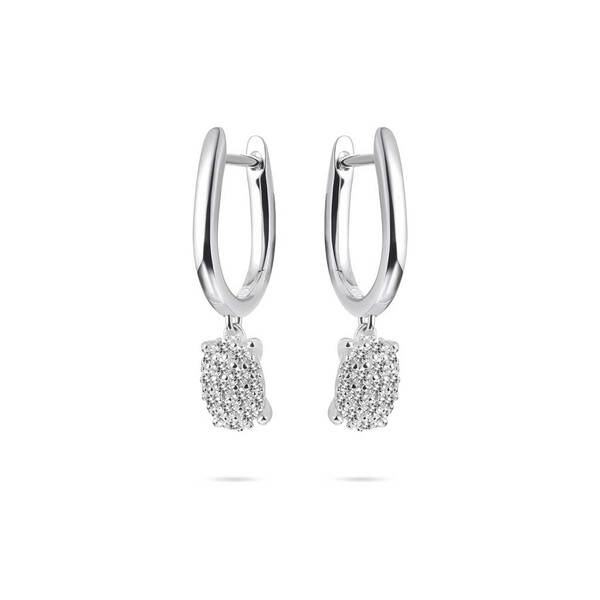 Damen Creolen 925 Sterling Silber mit Zirkonia Steinen