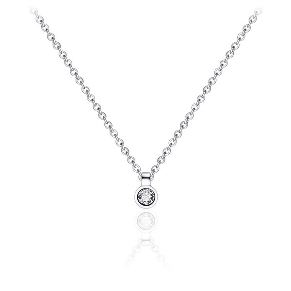 Damen Collier mit Zirkonia Stein 925 Sterling Silber