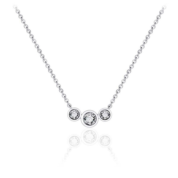 Damen Collier mit Zirkonia Stein 925 Sterling Silber