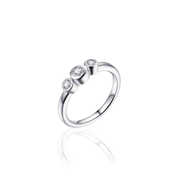 Damenring mit Zirkonia Steinen 925 Sterling Silber