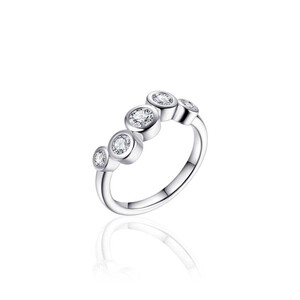 Damenring mit Zirkonia Steinen 925 Sterling Silber