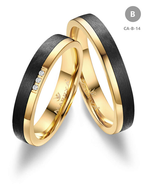 Trauringe Partnerringe Gold & Carbon CA-14