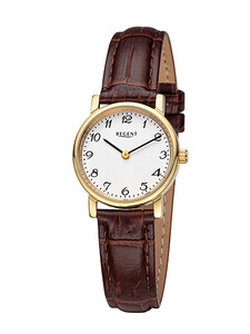 Regent Damenarmbanduhr Goldfarben Lederarmband F-1560