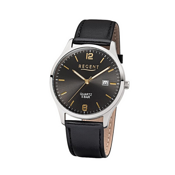Regent Herrenarmbanduhr Schwarz F-1242