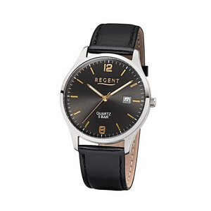 Regent Herrenarmbanduhr Schwarz F-1242