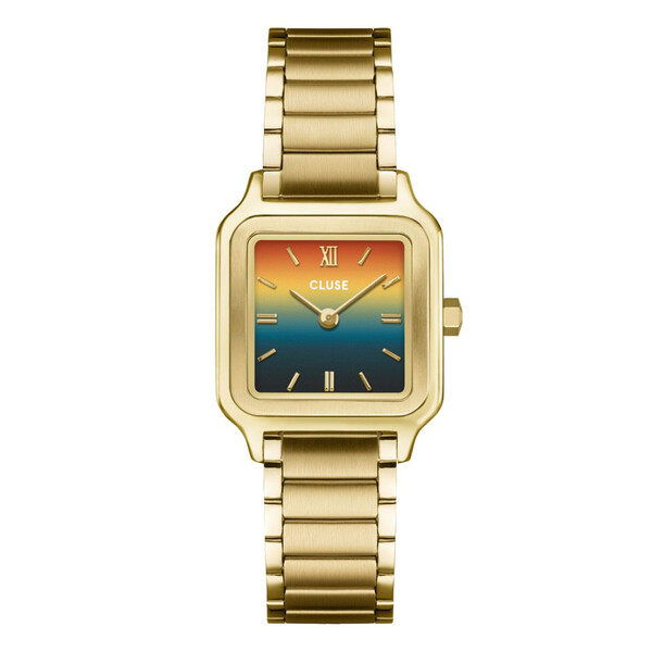 Gracieuse petite Damenuhr Edelstahl Goldfarben...