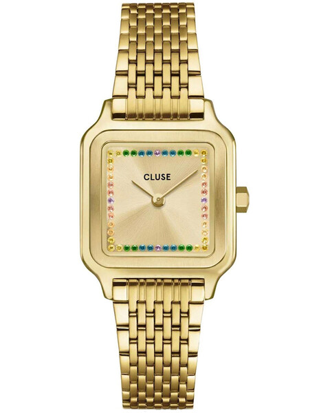 Gracieuse Petite Damenuhr Goldfarben mit bunten Steinen...