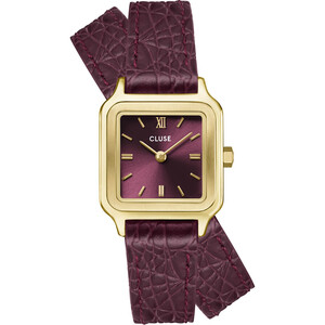 Gracieuse Petite Damenuhr Krokodilleder Weinrot CW11822