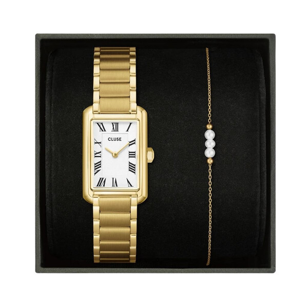 Geschenkbox - Belisenna Damenuhr in Gold/Wei� und d�nnes...