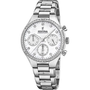 Festina Boyfriend Collection Damenuhr Perl-/Silberfarben...