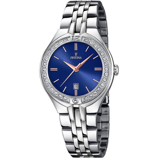 Festina Mademoiselle Damenuhr Blau/Silberfarben mit...